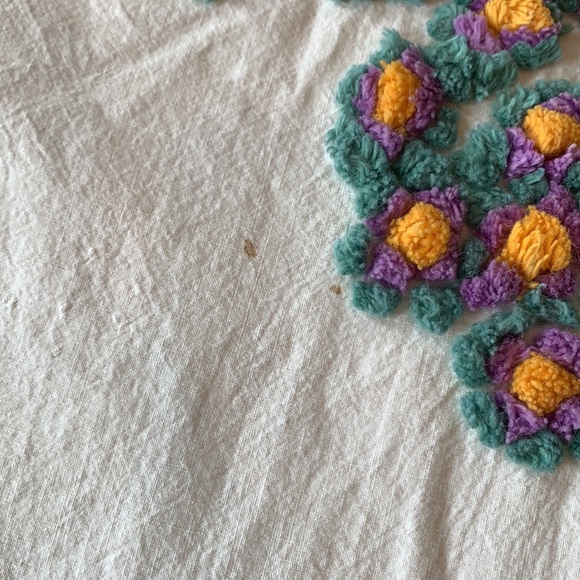 Host Fav 🎉 Vintage MCM Peacock Chenille Coverlet - Picture 5 of 10